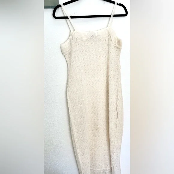 Johnny Was Vintage Lace Crochet Ruffle Coquette Romantic Y2K 90s Coastal Dress - Picture 7 of 8